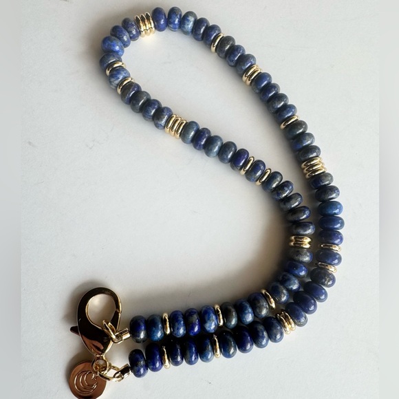 Jane Win Gumdrop Beaded Necklace in Lapis - Picture 4 of 9